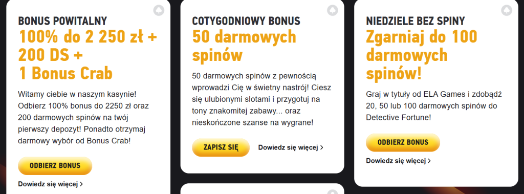 Bonusy powitalne Fezbet