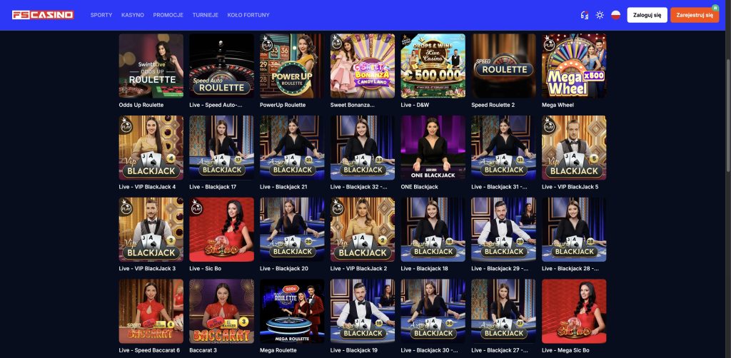 FS.Casino gry kasynowe na żywo
