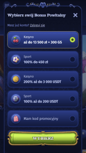 Wybierz swój bonus