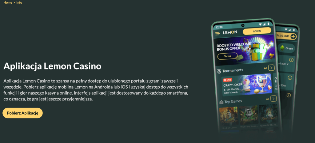 lemon casino aplikacja