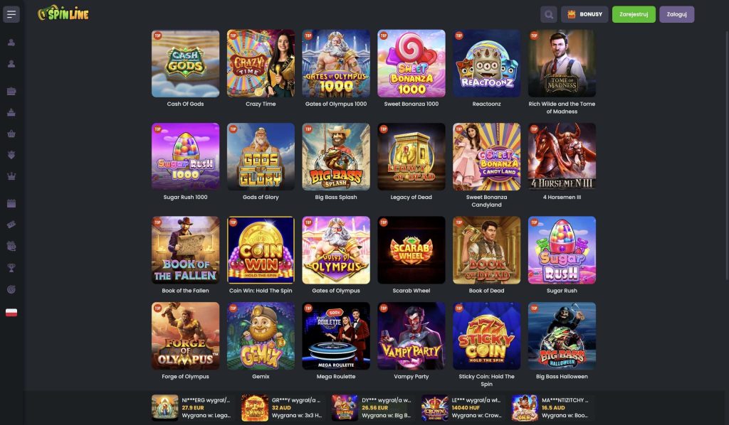 Spinline Casino gier kasynowych