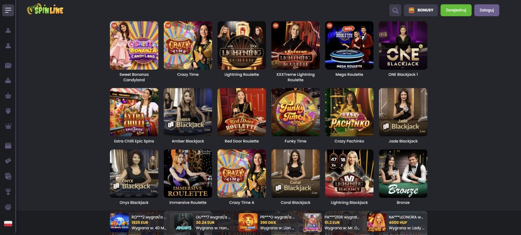 Spinline Casino - gry kasynowe na żywo