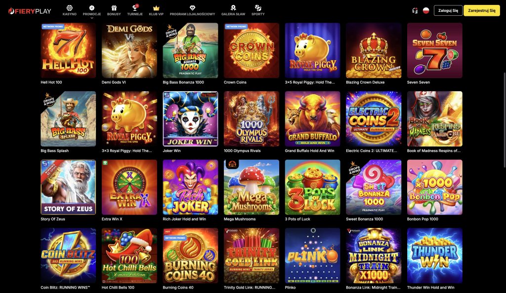 FieryPlay Casino Automaty i gry z jackpotami