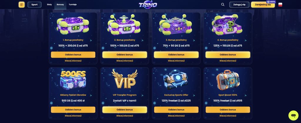 Trino Casino bonusy