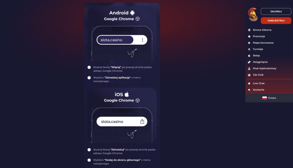 Casino Slota aplikacja mobilna
