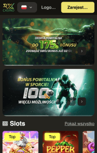 Wejdź na stronę RX casino