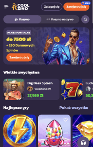 Wejdź na stronę Coolzino casino.