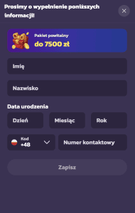 Uzupełnij wymagane dane.