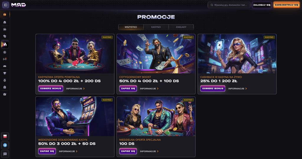 MAD Casino bonusy