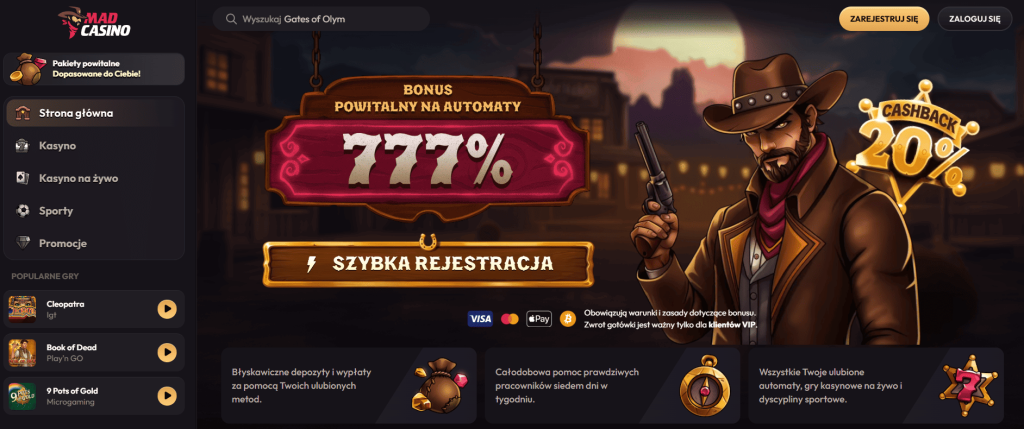 Mad Casino strona główna