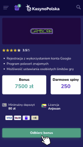 Odwiedź kasyno Gambloria