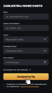 Wpisz wymagane dane