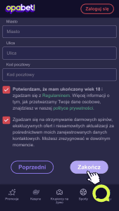 Uzupełnij informacje osobiste