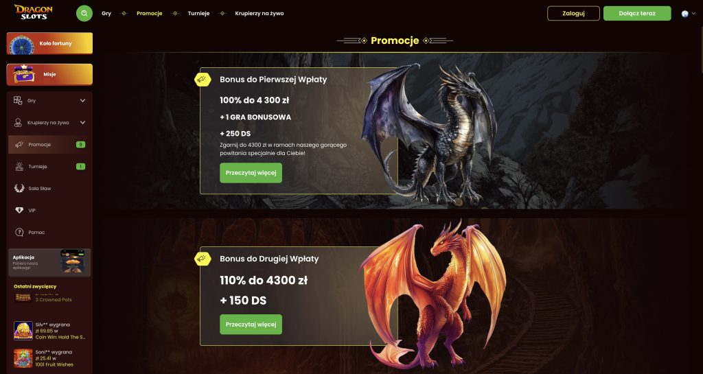 Bonusy w DragonSlots