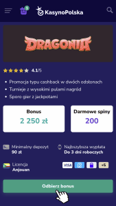 Wejdź na stronę kasyna Dragonia