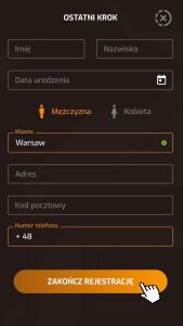 Uzupełnij pozostałe dane