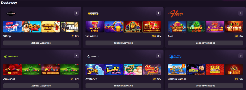 Dostawcy gier Rockstar Casino