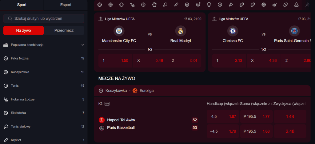 Zakłady sportowe w Yep Casino