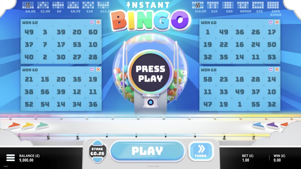 Instant Bingo demo