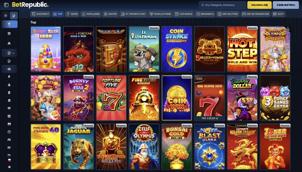 BetRepublic Casino Gier hazardowych