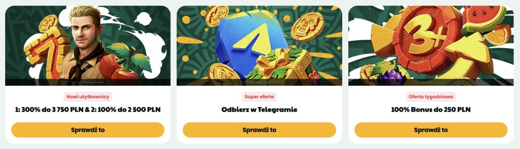 Kasyno Tikal – Bonus powitalny
