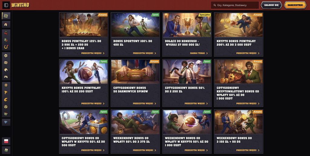 Bonus powitalny w Wintino Casino