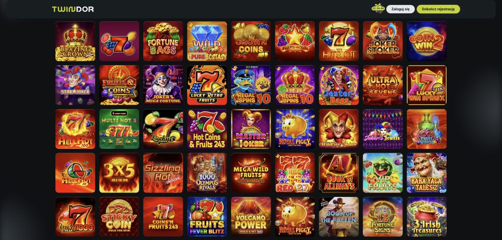 Oferta gier w Twindor Casino